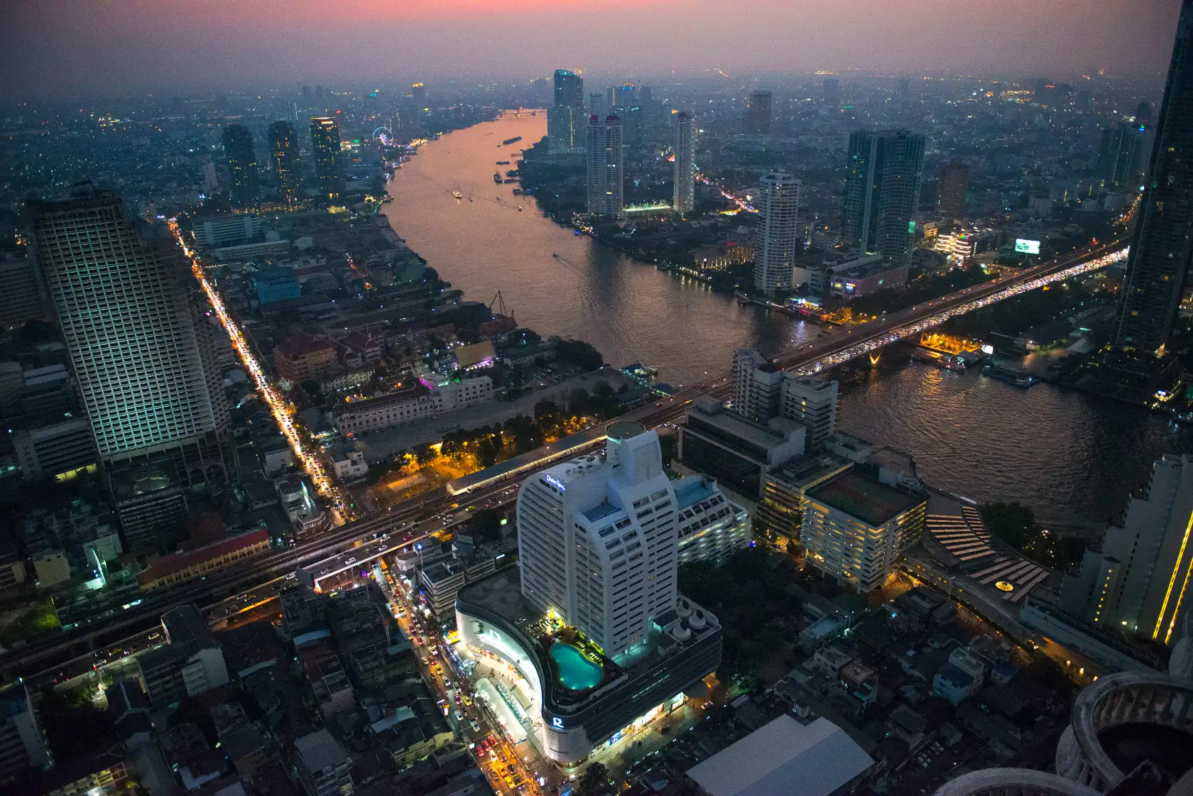 Bangkok skyline and central business district